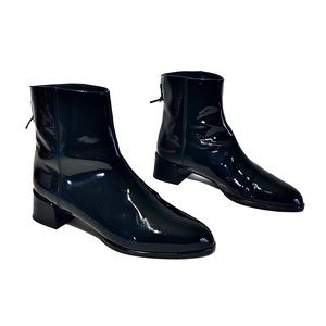 🌹Stuart Weitzman Black Patent Leather Back Zip Boots🌹